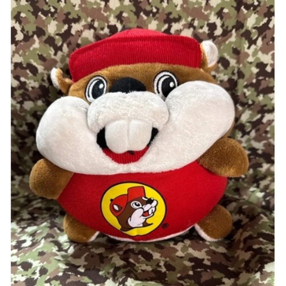 Buc-ee's Plush Toy Round Beaver Mascot Small Brown Red Hat Logo Souvenir